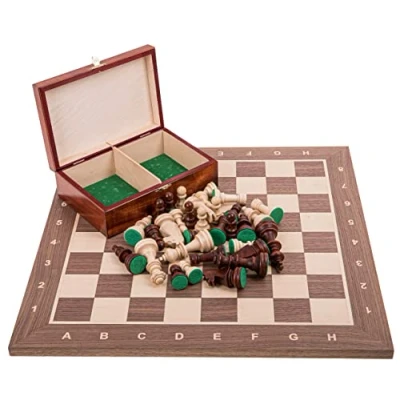 Afbeelding van Square Pro Set houten schaakset nr. 6 walnoot schaakbord + schaakstukken Staunton