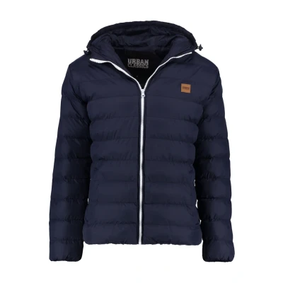 Afbeelding van Urban Classics Basic Bubble Jacket Winterjas, Heren, Maat: XL, Navy/white/navy