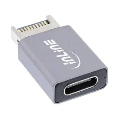 Afbeelding van InLine® USB 3.2 adapter, interne E voorpaneel mannelijk naar C vrouwelijk