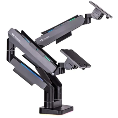 Afbeelding van Thermaltake GEA Dual RGB Gaming Monitor Arm Black Monitorbeugel 88,9 cm (35) Grijs, Zwart