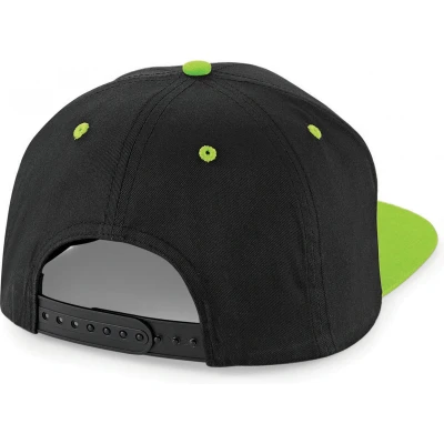 Afbeelding van Beechfield 5 Panel Contrast Snapback Cap B610C Black / Lime Green