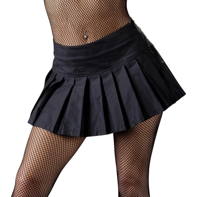 Afbeelding van Cottelli Collection Geplooide Mini Rok voor een Spannende Uitstraling Tijdens Feestjes Maat L Zwart