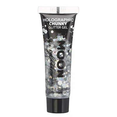 Afbeelding van Moon Creations Glitter Makeup Holographic Chunky Gel Zilverkleurig