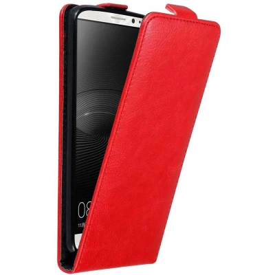 Afbeelding van Cadorabo Hoesje geschikt voor Huawei MATE 8 in APPEL ROOD Beschermhoes flip design Case Cover met magnetische sluiting