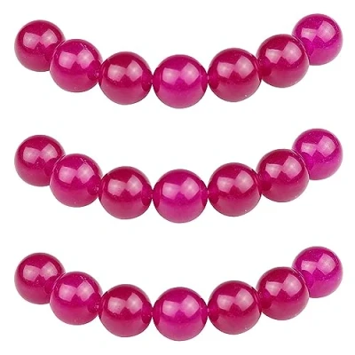 Afbeelding van MJDCB 12 mm 30 stuks stenen kralen jade rood roze rond losse halfedelstenen voor sieraden maken armbanden kettingen