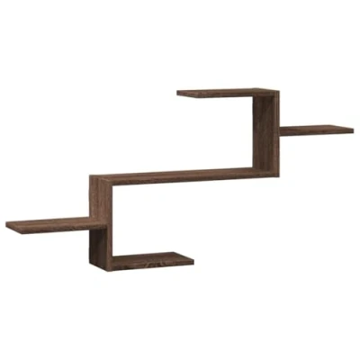 Afbeelding van vidaXL Wandschap 104x15x49 cm bewerkt hout bruin eikenkleurig