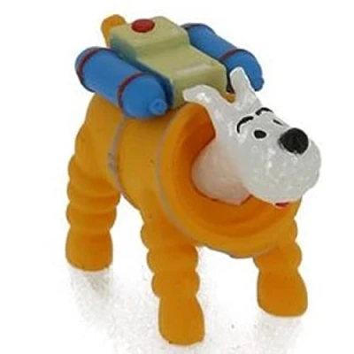 Afbeelding van Moulinsart Het hondje van Kuifje Beeldje Bobbie in maanpak als astronaut 4 cm