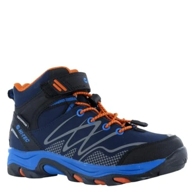Afbeelding van HI TEC Blackout MID WP JR Unisex Outdoorschoenen voor kinderen, Maat: 34, Navy/orange/lake blue Kunststof/ textiel