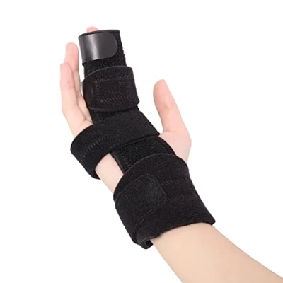 Afbeelding van Scurnhau Vingerspalk, pink voor 2 vingers, verstelbaar, boxerbreuk, afzuigspalk, gebroken vinger, omkeerbare spalk met vingersteungewrichten, maat XS