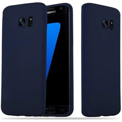 Afbeelding van Cadorabo Hoesje geschikt voor Samsung Galaxy S7 EDGE in CANDY DONKER BLAUW Beschermhoes gemaakt van flexibel TPU silicone Case Cover
