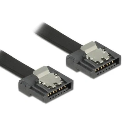 Afbeelding van 0.3 m Delock Kabel SATA FLEXI 6 Gb/s 30 cm schwarz Metall