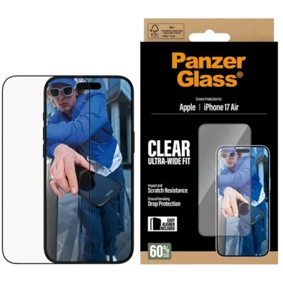 Afbeelding van PanzerGlass Ultra Wide Fit Anti Bacterial Screenprotector incl. applicator voor de Apple iPhone Air
