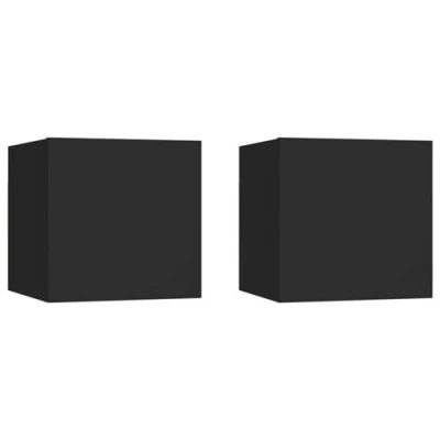 Afbeelding van Nachtkastjes 2 st 30,5x30x30 cm spaanplaat zwart