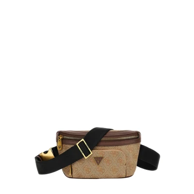 Afbeelding van Guess Vezzola Smart Compact BUM BAG Unisex Heuptas, Maat: One Size, Beige/brown