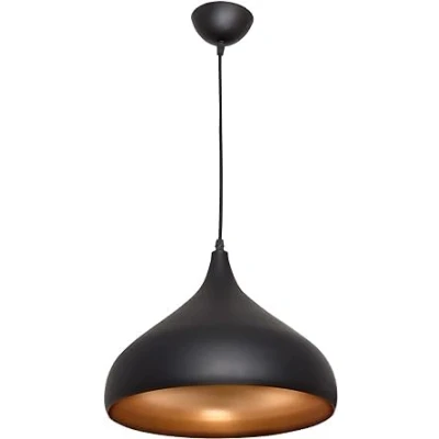 Afbeelding van BEL AIR HOME Hanglamp Bonn Vintage zwart en goud eenvoudige installatie, in hoogte verstelbaar 38 115 cm, licht 490 g zwart, metaal