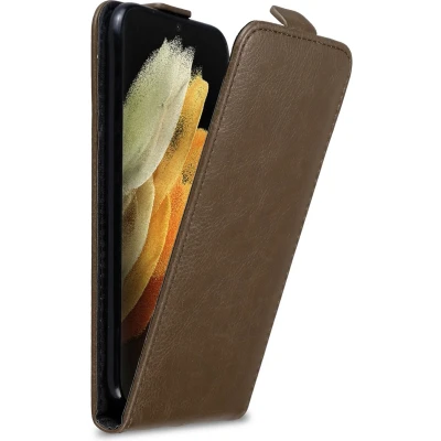 Afbeelding van Cadorabo Hoesje geschikt voor Samsung Galaxy S22 ULTRA in KOFFIE BRUIN Beschermhoes flip design Case Cover met magnetische sluiting