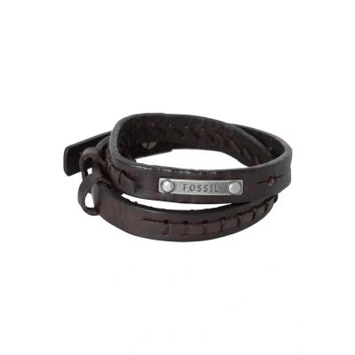 Afbeelding van Fossil heren Wikkelarmband van leer JF87354040