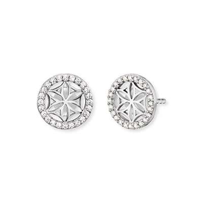 Afbeelding van ENGELSRUFER Damesoorbellen van staal ERE LILLIFL ZI ST, Eén maat, gelegeerd staal, cubic zirkonia, taille unique, zirkonia
