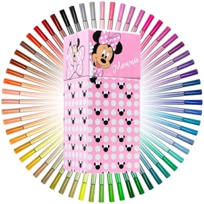 Afbeelding van Disney Minnie Mouse Viltstiften voor kinderen, 60 delig, cadeau kinderen (roze)
