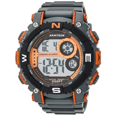 Afbeelding van Armitron Sport 40/8284 Herenhorloge, chronograaf, digitale armband van hars, zwart., Chronograaf