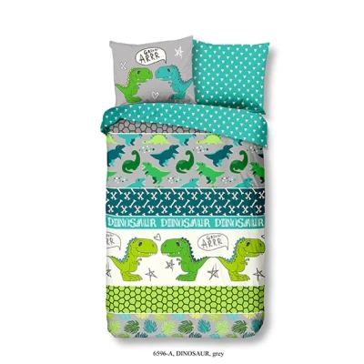Afbeelding van Good Morning Kinderdekbedovertrek &quot;dino&#039;s&quot; Multi (140x200/220 cm) Katoen
