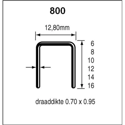 Afbeelding van Dutack 5088017 Nieten Serie 800 6mm (10000st)