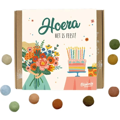 Afbeelding van Blossombs Giftbox Medium Hoera, het is feest!