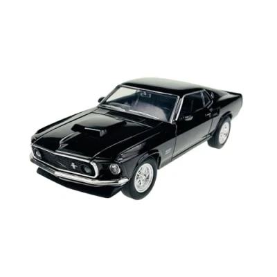 Afbeelding van Welly Ford Mustang Boss 429 Coupe zwart type I 3e generatie 1969 1/24 metalen model auto gegoten nieuw