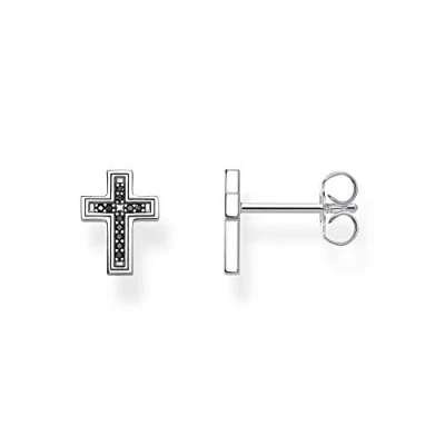 Afbeelding van Thomas SABO Ohrstecker Unisex Oorbellen silvercoloured/black, Maat: One Size, Silver coloured/black