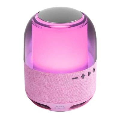 Afbeelding van MARSGAMING MS FLOW, draagbare Bluetooth luidspreker, 15 W, Orbilight RGB verlichting 360 graden, krachtig geluid met DeepBass Driver 57 mm, compacte gaming luidspreker 5.3 en MicroSD,