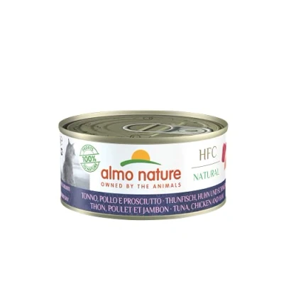 Afbeelding van Almo nature hfc cat tonijn&amp;kip&amp;ham 150gr Malanico