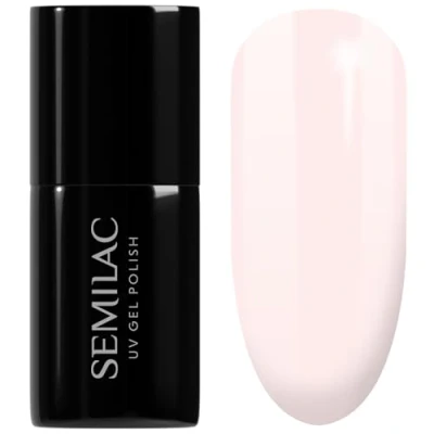 Afbeelding van SEMILAC Gelnagellak, duurzaam en eenvoudig aan te brengen, perfect voor thuis schoonheidssalon, uv /led gel, 7 ml, 128 roze marshmallow.
