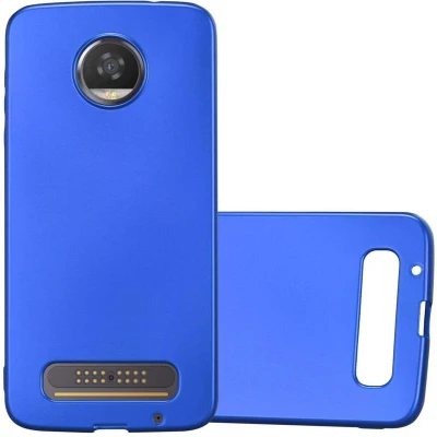 Afbeelding van Cadorabo Hoesje geschikt voor Motorola MOTO Z2 in METAAL BLAUW Beschermhoes gemaakt van flexibel TPU silicone Case Cover