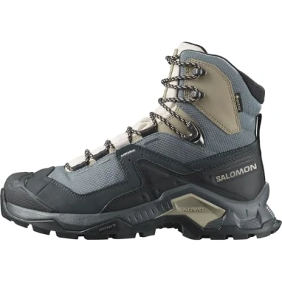 Afbeelding van Salomon Quest Element GTX W damesschoenen met waterdicht Gore Tex membraan voor gebruik buitenshuis op gemengde paden., Zwart Ebony Rainy Day Stormy Weather