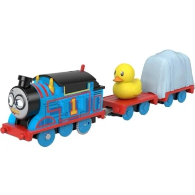 Afbeelding van de Thomas Train Agent Secret, gemotoriseerde locomotief met batterijwerking en goederenwagen inbegrepen, kleuren decoraties uit serie, speelgoed voor kinderen, 3+ jaar, HMK03