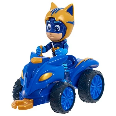 Afbeelding van Simba 109402421 PJ Masks Quad Catboy, superheldenactiefiguur met geïntegreerde lier, blauw gouden accenten, figuur 8 cm, voor kinderen vanaf 3 jaar