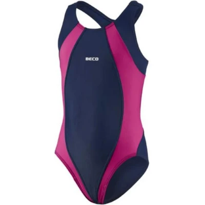 Afbeelding van Beco Badpak Meisjes Polyamide/elastaan Marineblauw/roze Mt 152