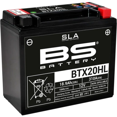 Afbeelding van BS battery 300689 btx20l AGM SLA Motorfiets Batterij Zwart