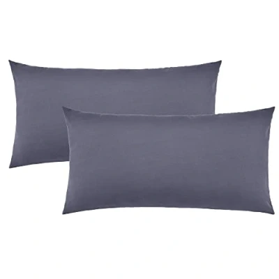 Afbeelding van NatureMark Jersey kussenhoezen in vele maten en kleuren, voor zijkussen of nekkussen, 40 x 80 cm, antracietgrijs, set van 2
