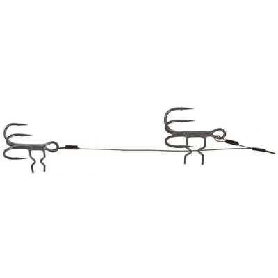 Afbeelding van Fox Rage Strike Point Double Stinger Maat : 10 &amp; 5cm 6 8 Hooks 6kg 13lb Wire