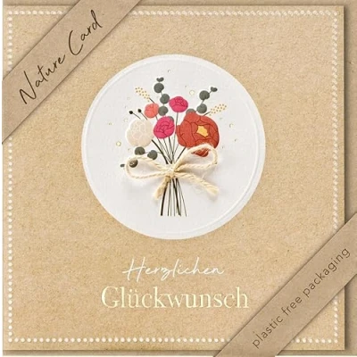 Afbeelding van bsb Wenskaart boeket bloemen Nature Card Duurzame Verjaardagskaarten Wenskaarten met envelop voor vrouwen en mannen 15,5 x cm