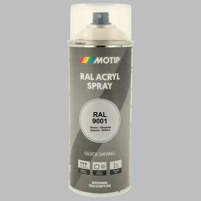 Afbeelding van Motip industrial acryllak hoogglans RAL 9001 crèmewit 400 ml.