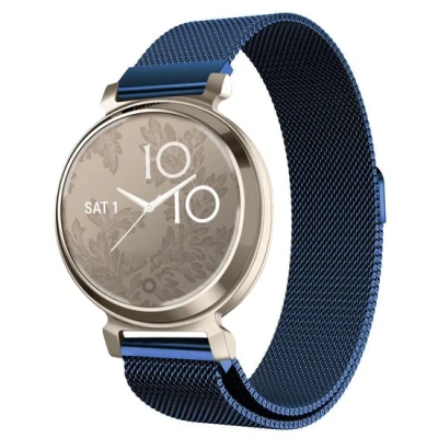 Afbeelding van Milanese bandje Blauw Garmin Lily 2 RVS Horlogebandje
