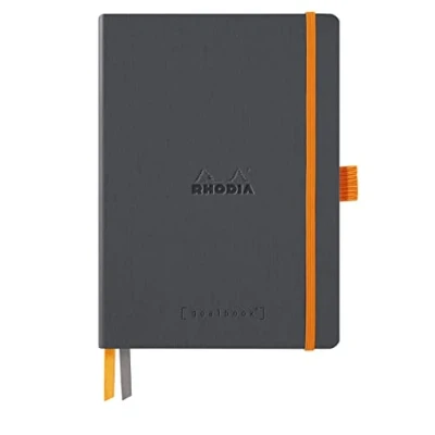 Afbeelding van RHODIA 117814C Notitieboek Bullet Journal Goalbook Titan A5 gestippeld 240 pagina&#039;s lichtbruin papier, 90 g 2 banden, elastische sluiting omslag van kunstleer