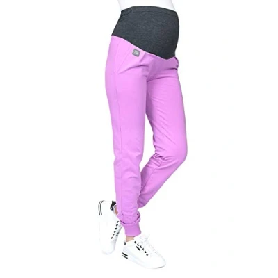 Afbeelding van MijaCulture Coco M003 Casual zwangerschapsbroek met buikpaneel, M003, Roze