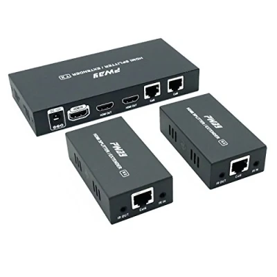 Afbeelding van PW HTS0102IR(POC) HDMI splitter 1 x 2 poorten, Ultra HD 1080p, zonder vertraging, 60 m via CAT6 kabel, ondersteunt EDID en IR (1 in uitgangen)