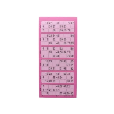 Afbeelding van Ameisenkeks® Blok van 600 bingotickets, systeem 15 90, nr. 6, roze