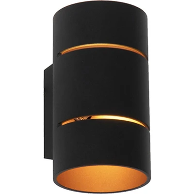 Afbeelding van QAZQA ria Moderne Dimbare LED Smart Wandlamp incl. wifi met Dimmer voor binnen 1 lichts D 9.8 cm Zwart Goud Woonkamer Slaapkamer Keuken