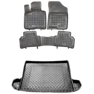 Afbeelding van M MOTOS Rubberen vloermatten en kofferbakmat van PE kunststof voor Hyundai Tucson III 2018 2020 Verbeter je reiscomfort met de antislip automat