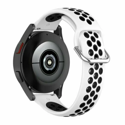 Afbeelding van Garmin Venu / Sq Sq2 2 plus Siliconen sportbandje met gesp Wit + zwart